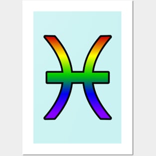 Pisces Rainbow Pride Symbol Posters and Art